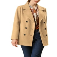 Уникални изгодни Дамски Двуреден назъбен Ревера джоб филц палто