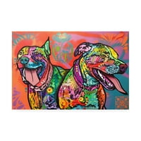 Две щастливи кученца платно изкуство от Дийн Русо