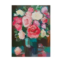 Търговска марка изящно изкуство 'розова градина Бяло розово' платно изкуство от Хошанг Хорасани